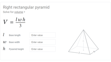 volume of a pyramid with a square base